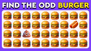 Find the ODD One Out  Junk Food Edition 🍔🍕🍩 Easy Medium Hard  30 Levels Emoji Quiz [upl. by Ferrigno]