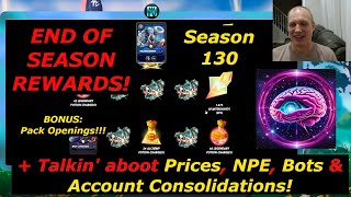 End of Season 130 Rewards  Bot Talk Card Prices Account Consolidations Packs Splinterlands [upl. by Ellynn]