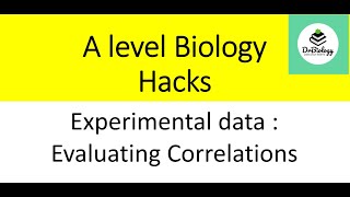 A level biology hacks  Correlations [upl. by Haeli]