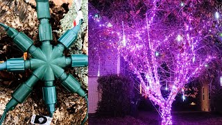 Best trick for wrapping trees Christmas Lights Install [upl. by Adlen]