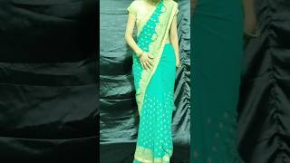 Heavy border saree draping tutorialsaree sareewearing shorts [upl. by Cliff597]