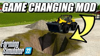 EDIT TERRAIN AND TERRAFORM WITH EQUIPMENT  Farming Simulator 22 [upl. by Maggie]