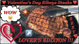 REVERSE SEAR STEAK ON WEBER KETTLE\HOW TO SEAR STEAK CAST IRON\VALENTINES DAY MEAL\BEST RIBEYE STEAK [upl. by Aivatnuhs]