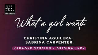 What a girl wants  Christina Aguilera amp Sabrina Carpenter Piano Karaoke  Instrumental amp Lyrics [upl. by Resiak966]