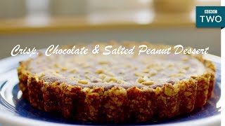 Crisp Chocolate amp Salted Peanut Dessert  Nadiyas British Food Adventure Episode 3  BBC Two [upl. by Marrin]