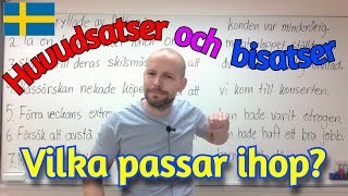 Huvudsatser och bisatser vilka passar med varandra övning SFI [upl. by Lovato]