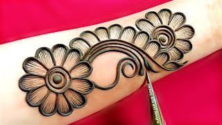 Very beautiful stylish front hand mehndi design  easy arabic mehndi  mehndi ka design  Mehndi [upl. by Saphra778]