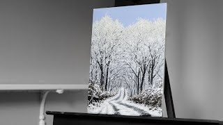 Painting a Winter Path Landscape with Acrylics  Paint with Ryan [upl. by Nethsa]