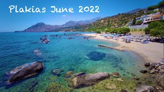 Plakias June 2022 City Port and Restaurants at midday Crete Island [upl. by Haldan]