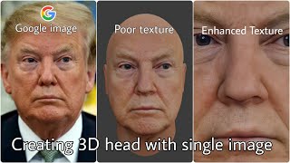 How to create a 3D face using a single image and with enhanced texture in blender  Irfan Lesnar [upl. by Nangem]