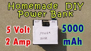 Homemade DIY Power Bank  5000 mAh 5V2A  Som Tips [upl. by Phaidra]