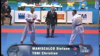 Campionato Italiano Assoluto di Karate  Kumite 2013 Finale 90 kg Maniscalco  Toni [upl. by Redan]