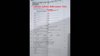 Danish School Admission Test Paper  Danish School test  past paper danishschool [upl. by Hennahane222]