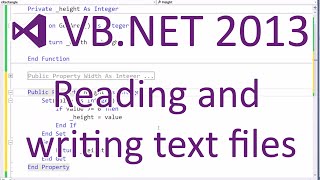 VBNET 2013  Reading and Writing Text Files [upl. by Hamlin676]