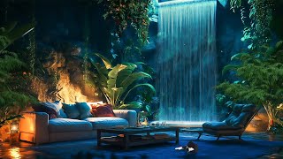 Luxurious Resort Haven Grand Waterfall ampSoothing Nature Sounds for Ultimate Relaxation amp Deep Sleep [upl. by Einaffit]