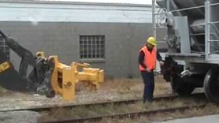 Rail Road Coupler For Wheel Loaders  Shuttle Rail Cars On Spur Tracks Easily [upl. by Nylyaj]