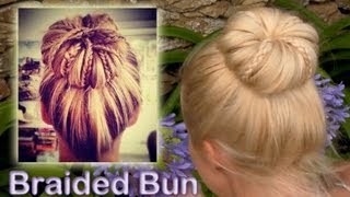 Elegant braided updo hairstyle for everyday Rolled bun for medium long hair tutorial [upl. by Boone]