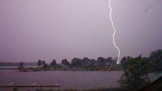 Mozingo Lake  Windy amp Rare nighttime Thunderstorm amp Lightning HD  June 18 2024 [upl. by Lonnie]