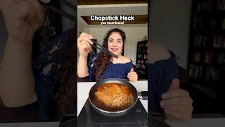 😱HACK How to use Chopsticks 🥢Chopstick Hack you must know hacks foodhacks thakursisters shorts [upl. by Sykleb427]