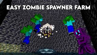 Easy Zombie Spawner Farm In Minecraft Bedrock 121 [upl. by Cedell674]