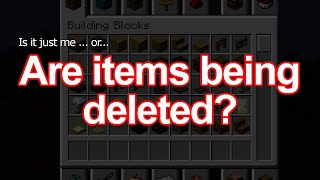 Are items being deleted from the Creative Inventory [upl. by Medardas]