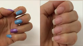 Como quitar o remover esmalte de gel en casa [upl. by Sky]