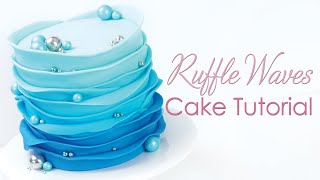 Fondant Ruffles  Wave Technique Cake Tutorial [upl. by Amoakuh]