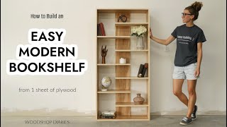 EASY DIY Modern Bookshelf  Made from 1 Sheet of Plywood [upl. by Lodge182]