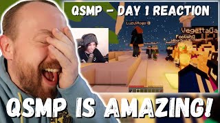 QSMP IS AMAZING Quackity QSMP  Day 1 VOD REACTION [upl. by Wengert]