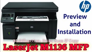 HP LaserJet M1136 MFP Printer Preview and Installation  Print Driver Installation in Windows 10 [upl. by Sheng]