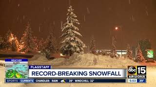 Flagstaff sets record for snow with more on the way Friday [upl. by Kyriako461]