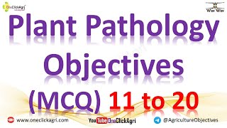 plant pathology plant pathology mcq plant pathology objectives plant pathology lecture mcq [upl. by Atnad]