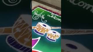 Maharashtrian wedding rangoli design indiancelebration rangoli weddingseason art indianart [upl. by Inotna]