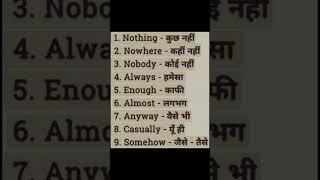 Daily use english words  english meaning hindi to english english vocabulary [upl. by Rossing673]