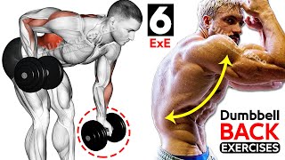 BEST 6 BACK EXERCISES WITH DUMBBELLS 😤 BACK WORKOUT [upl. by Dnalel729]