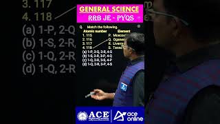 RRB JESSC JE General Science PYQs  Atomic Number amp Elements chemistryquestions  aceonline [upl. by Strohben55]