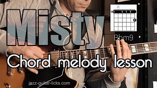 Misty  Chord amp Melody Arrangement For Jazz Guitar  Lesson With Voicing Shapes [upl. by Yemaj]