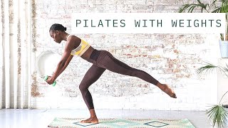 30 MIN FULL BODY WORKOUT WITH WEIGHTS  AT HOME PILATES [upl. by Pears]