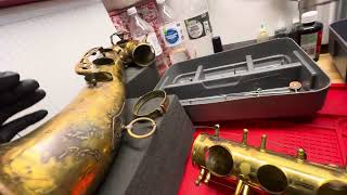 7680 SELMER MARK VI M153277 TENOR SAXOPHONE BowBodytube solder and service 01 [upl. by Ennasor]