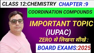 Coordination compounds class 12Important TopicIUPACNomenclatureNeet 2025cbsechemistry [upl. by Ayocat]