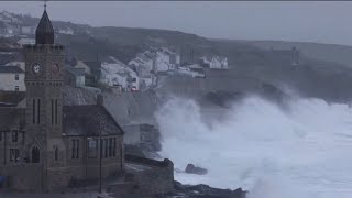 Storm Eunice batters Britain and Ireland [upl. by Pliam]