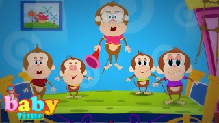 Five Little Monkeys  Nursery Rhyme with Lyrics  Songs for Children [upl. by Ahsenom554]