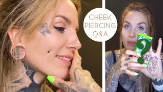 Cheek Piercings QampA  Best Tattoo Balm [upl. by Anitac957]