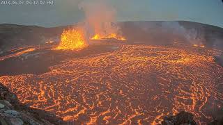 June 7 2023 — Video of eruption onset in Halemaʻumaʻu [upl. by Garrett267]