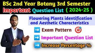 BSc Second year Botany 3rd Semester Exam paper important Question list  Very important Question [upl. by Hnahym678]