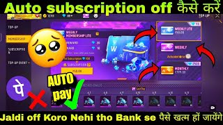 Free Fire Weekly Membership Automatic Purchase Problem Solution😰FF Subscription Cancel कैसे करे [upl. by Cher]