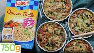 Recette de Minigratins de quinoa aux courgettes amp lardons  750g  EXPRESS [upl. by Oicam]