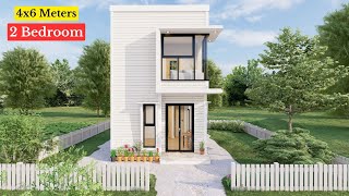 Small House Design Two Storey With 2 Bedroom  4x6 Meters [upl. by Annayd]