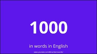 How to write 1000 in words [upl. by Palumbo]