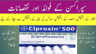 What are Uses and Adverse Drug Reactions of Ciproxin ciprofloxacin500 mg tablet in UrduHindi [upl. by Ynnij]